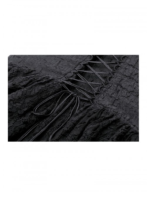 Black Swan Elegant Lace Mesh Patchwork Skirt Gothic Style Suspender Slim Dress