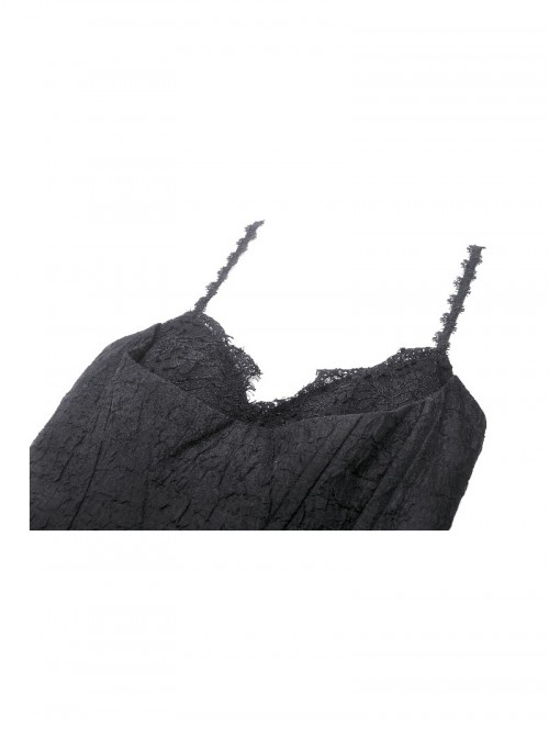 Black Swan Elegant Lace Mesh Patchwork Skirt Gothic Style Suspender Slim Dress