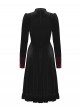 Black Red Stitching Dark Vampire Style Luxury Velvet Exquisite Lace Decoration Gothic Style Dress
