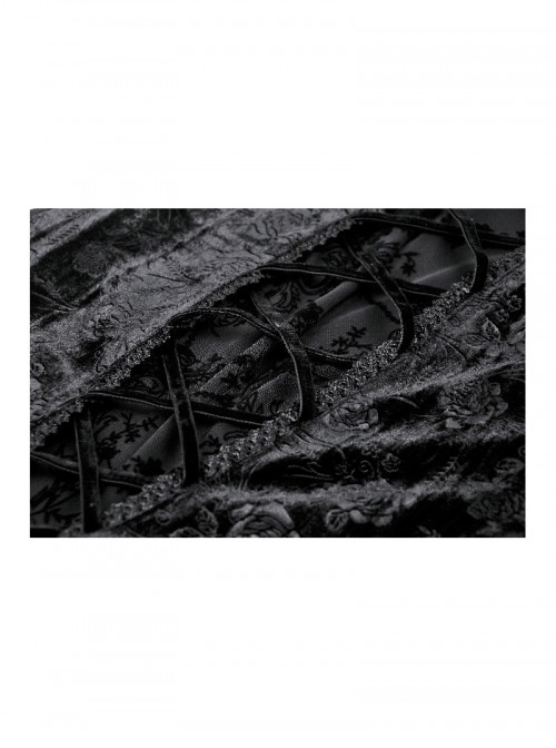 Black Sexy Dreamy One Shoulder Design Exquisite Layered Lace Gothic Style Trumpet Sleeves Dress