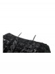 Black Sexy Dreamy One Shoulder Design Exquisite Layered Lace Gothic Style Trumpet Sleeves Dress