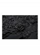Black Gorgeous Lace Stitching Exquisite Dark Pattern Luxury Trailing Gothic Style Suspender Dress