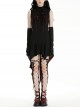 Black Red Retro Bow Tie Decorated Little Devil Tail Trailing Gothic Style Shirt Dress