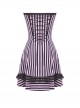 Black Purple Sexy Tube Top Striped Knitted Lace Stitching Punk Style Slim Dress