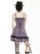 Black Purple Sexy Tube Top Striped Knitted Lace Stitching Punk Style Slim Dress
