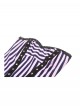 Black Purple Sexy Tube Top Striped Knitted Lace Stitching Punk Style Slim Dress
