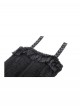 Rock Avant Garde Black Lace Splicing Rebellious Metal Ring Buckle Decoration Punk Style Suspender Dress