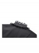Black Personality Spider Web Hollow Design Metal Spider Zipper Collar Lace Splicing Punk Style Shirt