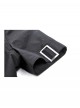 Black Personality Spider Web Hollow Design Metal Spider Zipper Collar Lace Splicing Punk Style Shirt