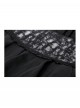 Unique Black Mock Two Piece Design Exquisite Mesh Lace Splicing Rose Decoration Gothic Style Shirt