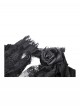 Unique Black Mock Two Piece Design Exquisite Mesh Lace Splicing Rose Decoration Gothic Style Shirt