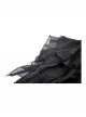 Unique Black Mock Two Piece Design Exquisite Mesh Lace Splicing Rose Decoration Gothic Style Shirt