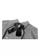 College Style Black White Striped Hem Ruffle Stitching Retro Puff Sleeves Design Gothic Style Shirt