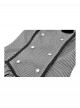 College Style Black White Striped Hem Ruffle Stitching Retro Puff Sleeves Design Gothic Style Shirt