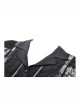 Black Sexy Lace Hollow Stitching Elegant Lapel Design Gothic Style Slim Top