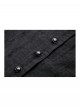 Black Sexy Lace Hollow Stitching Elegant Lapel Design Gothic Style Slim Top