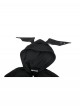 Dark Black Devil Rabbit Ears Shape Cool Metal Rivet Decoration Punk Style Loose Hooded Cardigan