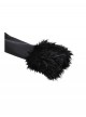 Elegant Black Fur Collar Vintage Metal Button Decoration Gothic Style Long Coat