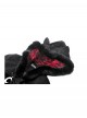 Black Plush Cute Plush Hooded Metal Moon Decoration Gothic Style Coat