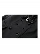 Black Plush Cute Plush Hooded Metal Moon Decoration Gothic Style Coat