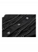 Black Cool Metal Rivet Decoration Details Lace Decoration Punk Style Hooded Long Coat