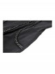 Black Cool Metal Rivet Decoration Details Lace Decoration Punk Style Hooded Long Coat