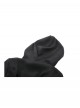 Black Cool Metal Rivet Decoration Details Lace Decoration Punk Style Hooded Long Coat