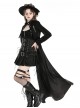 Black Cool Metal Rivet Decoration Personality Snake Pattern Leather Splicing Punk Style Longtail Jacket