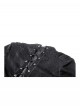 Black Cool Metal Rivet Decoration Personality Snake Pattern Leather Splicing Punk Style Longtail Jacket