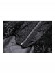 Retro Black Jacquard Pattern Elegant Small High Collar Design Gothic Style Tailcoat