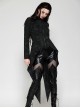 Retro Black Jacquard Pattern Elegant Small High Collar Design Gothic Style Tailcoat