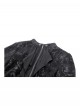 Retro Black Jacquard Pattern Elegant Small High Collar Design Gothic Style Tailcoat