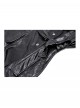 Cool Black Leather Splicing Personalized Metal Buckle Decoration Punk Style Loose Long Coat