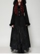 Black Romantic Layered Lace Splicing Plush Decoration Gorgeous Gothic Style Coat