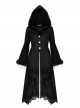 Black Romantic Layered Lace Splicing Plush Decoration Gorgeous Gothic Style Coat