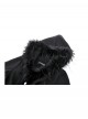 Black Romantic Layered Lace Splicing Plush Decoration Gorgeous Gothic Style Coat