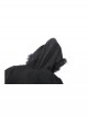 Black Romantic Layered Lace Splicing Plush Decoration Gorgeous Gothic Style Coat