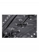 Rebellious Black Leather Splicing Mesh Cool Metal Rivet Decoration Punk Style Skirt