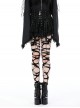 Black Rock Style Layered Lace Stitching Cross Straps Metal Ring Buckle Zipper Decorated Punk Style Skirt