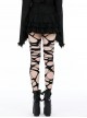 Black Rock Style Layered Lace Stitching Cross Straps Metal Ring Buckle Zipper Decorated Punk Style Skirt