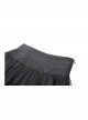 Black Rock Style Layered Lace Stitching Cross Straps Metal Ring Buckle Zipper Decorated Punk Style Skirt