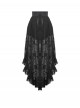 Black Elegant Retro Lace Splicing Gorgeous Train Design Gothic Style Skirt