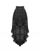 Black Elegant Retro Lace Splicing Gorgeous Train Design Gothic Style Skirt