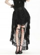 Black Elegant Retro Lace Splicing Gorgeous Train Design Gothic Style Skirt