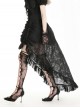 Black Elegant Retro Lace Splicing Gorgeous Train Design Gothic Style Skirt