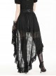 Black Elegant Retro Lace Splicing Gorgeous Train Design Gothic Style Skirt