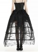 Rococo Style Black Spider Web Lace Mesh Stitching Gothic Style Birdcage Petticoat Long Skirt