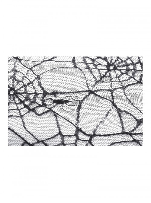 Rococo Style Black Spider Web Lace Mesh Stitching Gothic Style Birdcage Petticoat Long Skirt
