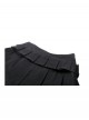 Black Motorcycle Metal Ring Buckle Ribbon Decoration Punk Style Pleated Mini Skirt