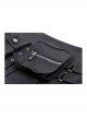 Black Motorcycle Metal Ring Buckle Ribbon Decoration Punk Style Pleated Mini Skirt